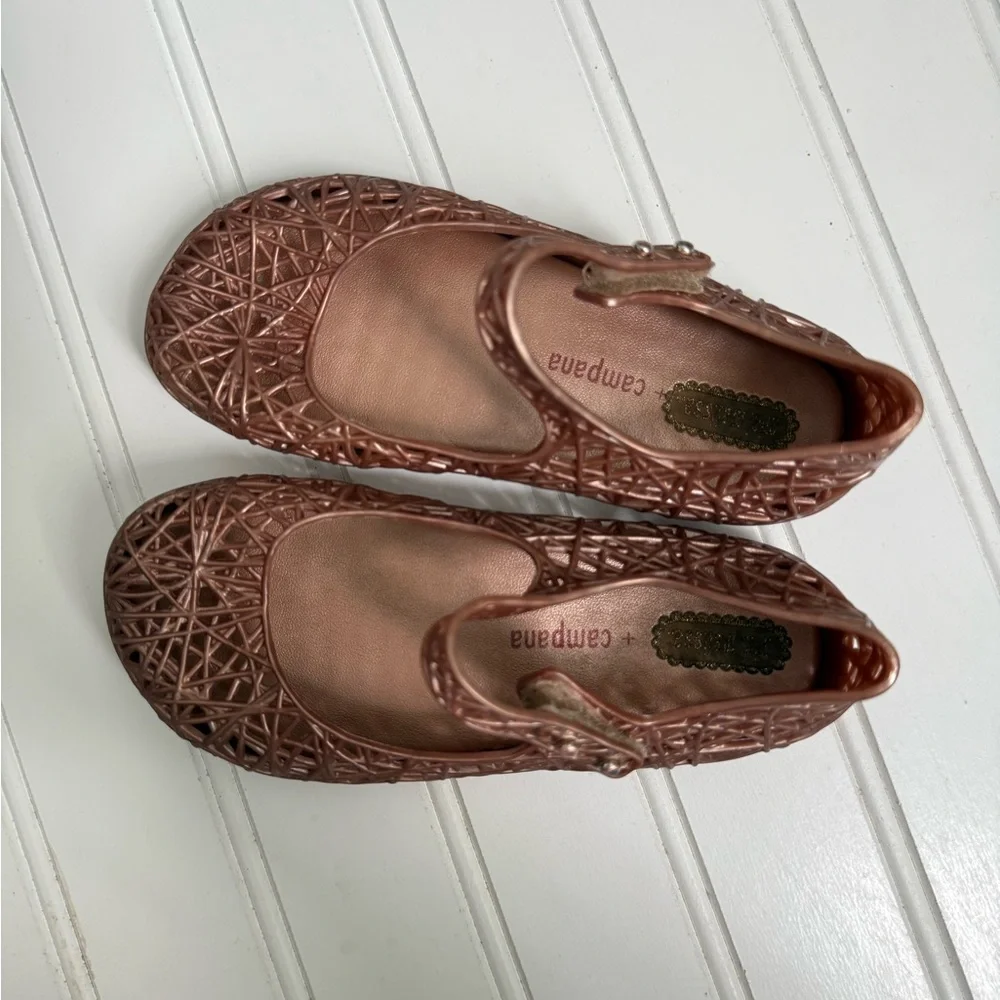 Mini Melissa Rose Gold Mary Jane Jelly Shoes